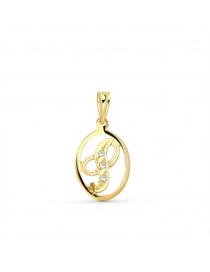 18K COLGANTE ORO AMARILLO LETRA S CON CIRCONITAS