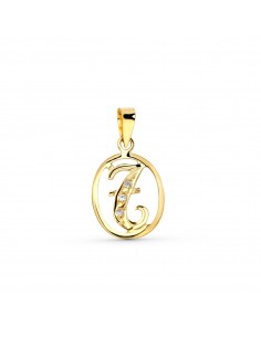 18K COLGANTE ORO AMARILLO LETRA T CON CIRCONITAS