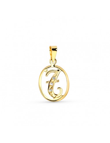 18K COLGANTE ORO AMARILLO LETRA T CON CIRCONITAS