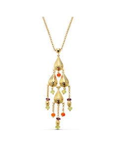 18K COLLAR PIEDRAS ORO AMARILLO 42CM