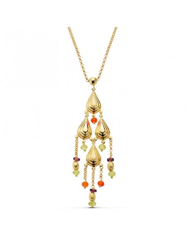 18K COLLAR PIEDRAS ORO AMARILLO 42CM