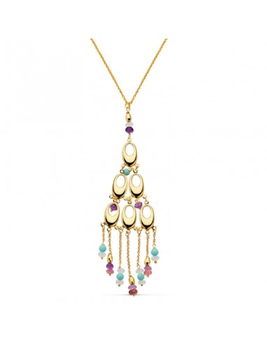 18K COLLAR PIEDRAS ORO AMARILLO 42CM