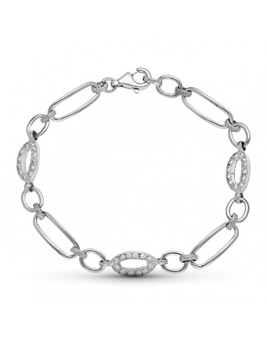 18K PULSERA ORO BLANCO Y CIRCONITA LONGITUD 21CM PESO 6.70 GR