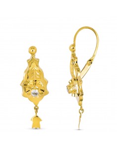 18K PENDIENTES ORO AMARILLO CUBANAS CIGARRON 36X10 MM CIERRE GANCHO