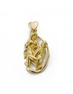 18K COLGANTE ORO AMARILLO PAREJA ENAMORADOS 25X13MM C. AMOR