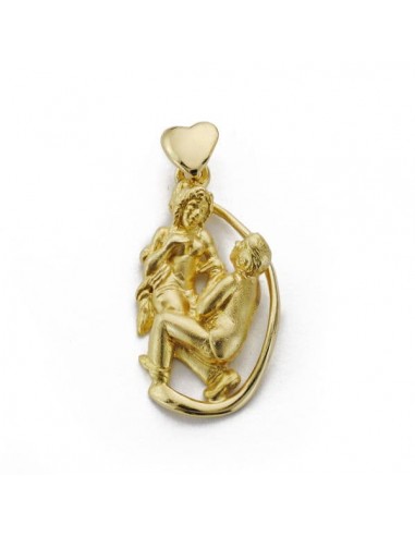 18K COLGANTE ORO AMARILLO PAREJA ENAMORADOS 25X13MM C. AMOR