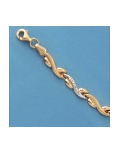 18K PULSERA BICOLOR ESTAMPACION. 5.40 GRS.