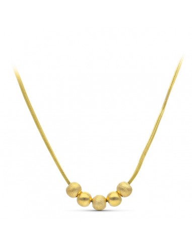 18K GARGANTILLA ORO AMARILLO BOLAS MATE Y BRILLO 45CM