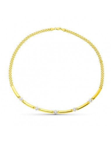 18K GARGANTILLA ORO AMARILLO PANTER CON CIRCONITA 45CM 7 MM