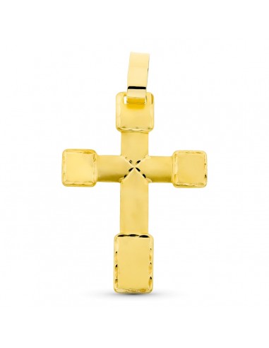 18K CRUZ ORO AMARILLO TALLADA 44X30 MM