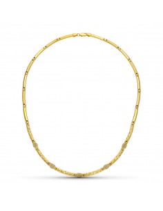 18K GARGANTILLA ORO AMARILLO TRAMOS MATE BRILLO 45CM