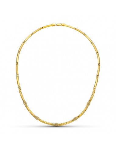 18K GARGANTILLA ORO AMARILLO TRAMOS MATE BRILLO 45CM