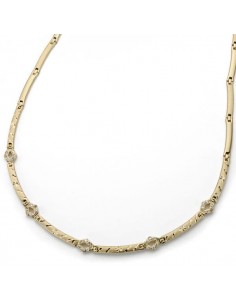 18K GARGANTILLA ORO AMARILLO CIRCONITA 45CM ANCHO 6 MM