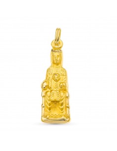 18K MEDALLA SILUETA ORO AMARILLO VIRGEN DE MONSERRAT 34X11 MM