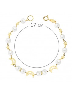 18K PULSERA COMUNION PERLA 5MM. 17 CM. 2