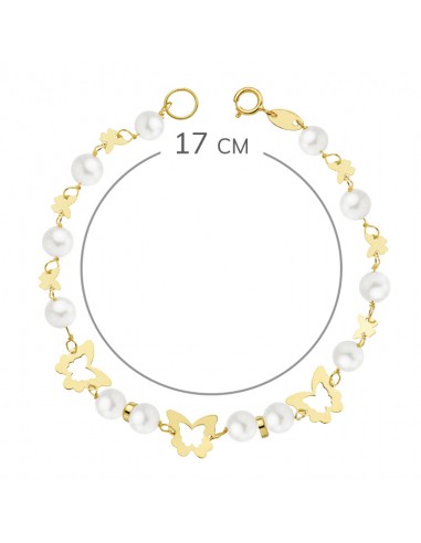 18K PULSERA COMUNION PERLA 5,5MM. 17 CM.