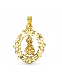 18K MEDALLA ORO AMARILLO VIRGEN DE TISCAR CERCO 28X22 MM