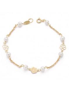 18K PULSERA COMUNION PERLA 4-4.5MM. 17CM.