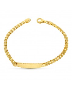 18K ESCLAVA ORO AMARILLO ESPIGA 18CM
