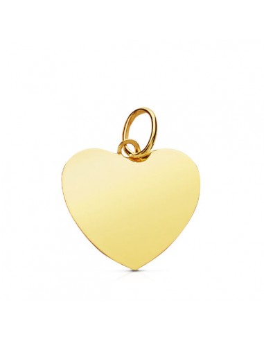 18K COLGANTE CORAZON LISO PLANO 14 X 14 MM