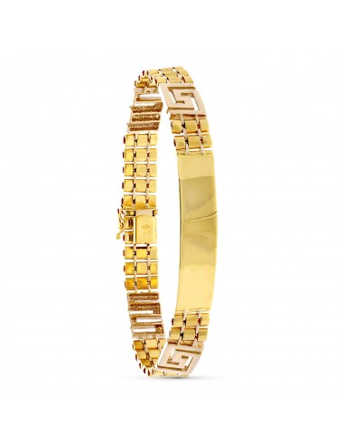 18K PULSERA ESCLAVA HOMBRE ORO AMARILLO HUECA 22 CM ANCHO 10 MM