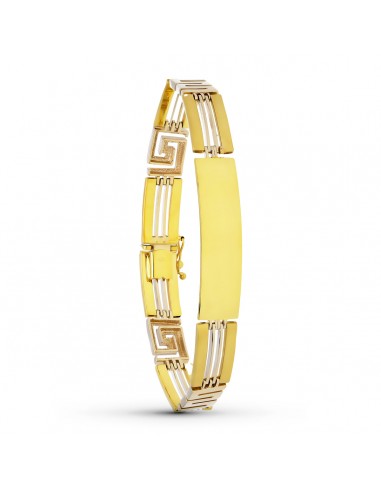 18K PULSERA ESCLAVA ORO BICOLOR CABALLERO 19CM ANCHO 10 MM