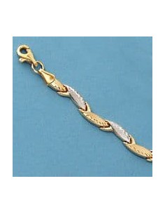 18K PULSERA BICOLOR ESTAMPACION. 5.30 GRS.