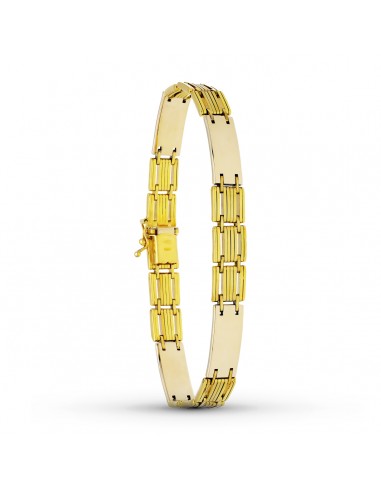 18K PULSERA ORO BICOLOR CABALLERO LONGITUD 19CM ANCHO 8 MM