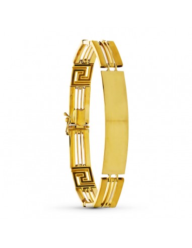 18K PULSERA ESCLAVA ORO BICOLOR HUECA 21.5 CM ANCHO 10 MM