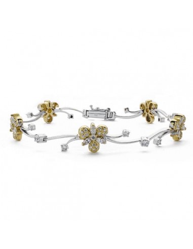 18K PULSERA ORO BICOLOR CIRCONITA LONGITUD 20CM ANCHO 10 MM