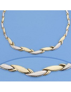 18K GARGANTILLA ESTAMPACIÓN 45CM MOTIVOS HOJAS