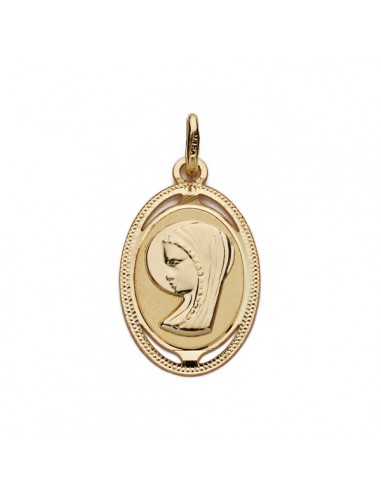 18K MEDALLA VIRGEN NIÑA OVAL 20 X 12 MM.