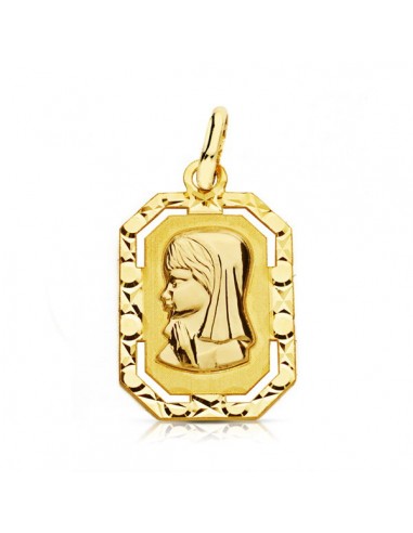 18K MEDALLA VIRGEN NIÑA MARCO. 20 X 12 MM.