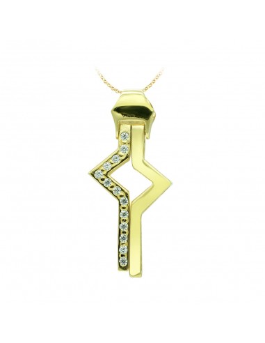 18K CRUZ ORO AMARILLO CIRCONITA 31X14 MM
