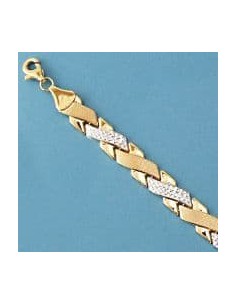 18K PULSERA BICOLOR ESTAMPACION. 8.90 GRS.