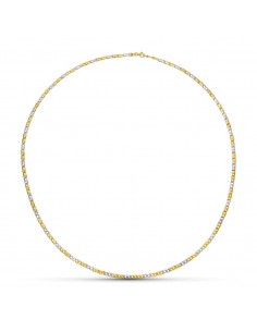 18K CADENA ORO BICOLOR MACIZA ESLABONES 45CM