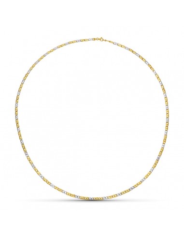 18K CADENA ORO BICOLOR MACIZA ESLABONES 45CM