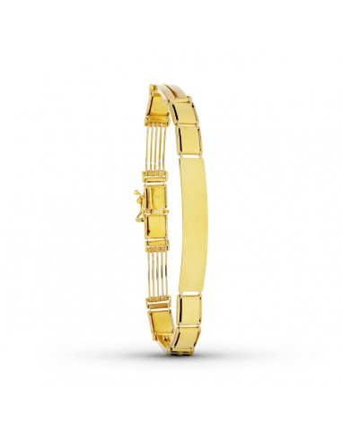 18K ESCLAVA ORO BICOLOR  MATE BRILLO 22CM