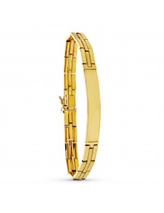 18K PULSERA ESCLAVA ORO AMARILLO PANTHER CABALLERO LONGIUTD 20CM ANCHO 6 MM