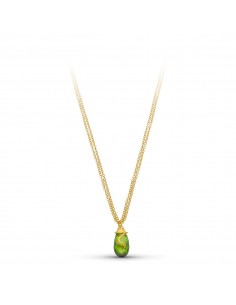 18K GARGANTLLA ORO AMARILLO PIEDRA VERDE 45CM