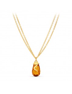 18K GARGANTLLA ORO AMARILLO PIEDRA VERDE 45CM