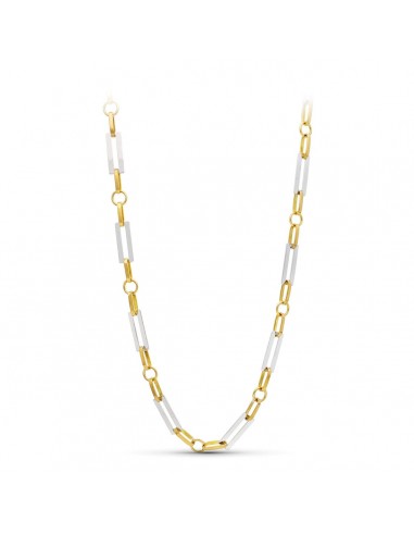 18K GARGANTILLA ORO BICOLOR ESLABONES RECTANGULARES 50CM