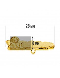 18K ALFILER ORO AMARILLO ANGELITO TALLADO. 28 X 8 MM. 2