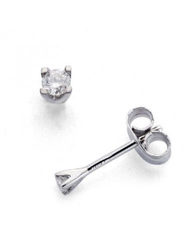 18K PENDIENTES ORO BLANCO DIAMANTES TALLA BRILLANTE 0.11 KTS. SI-H