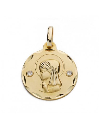 18K MEDALLA ORO AMARILLO VIRGEN NIÑA 18 MM