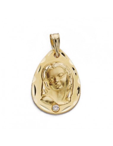 18K MEDALLA ORO AMARILLO VIRGEN NIÑA 22X14 MM