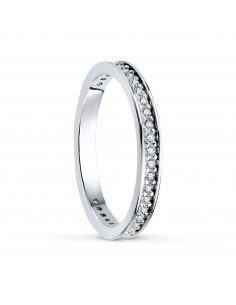 18K MEDIA  ALIANZA O ANILLO ORO BLANCO CON CIRCONITA CLAVADA  ANCHO: 2 5MM