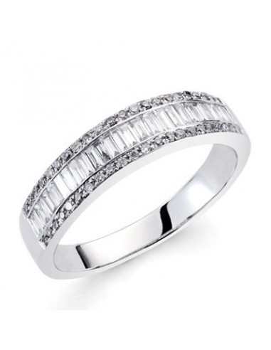 18K SORTIJA ORO BLANCO DIAMANTES TALLA BRILLANTE 0.120/0.330 QTES.