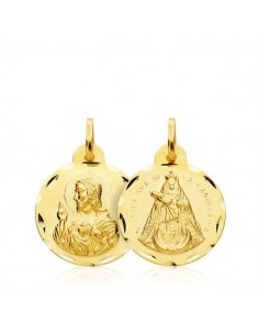 18K ESCAPULARIO ORO AMARILLO CORAZON DE JESUS VIRGEN DE LA CANDELARIA ORO AMARILLO 16 MM
