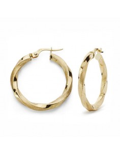 18K AROS ORO AMARILLO MATE Y BRILLO 25X2.5 MM